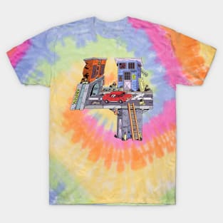 Number 4, alphabet ghetto background T-Shirt